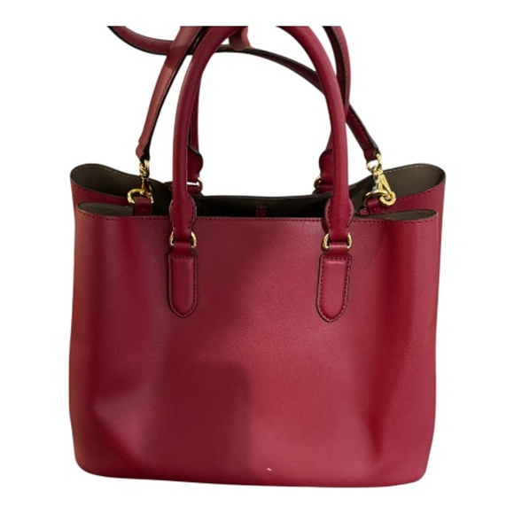 Lauren Ralph Lauren Dryden Marcy Tote in red leather - Picture 6 of 11